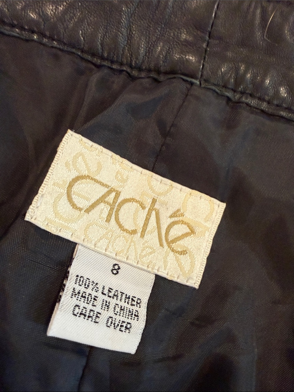 Cache y2k vintage style Black 100% Leather Flared Pants - Picture 5 of 9